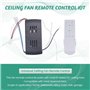 JANZU Kit de Télécommande Universelle pour Ventilateur de Plafond 40W avec Fonction de Timing à 6 Vitesses pour Le Remplacement 