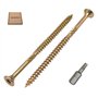 SKIR'CO Lot de 20 vis à bois universelles longue vis a bois en acier zingué Tête fraisée Torx Type 17 Vis à panneaux d'aggloméré
