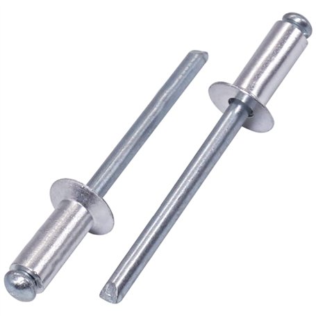 SKIR'CO (50 pièces) Rivets aveugles à tête fraisée en aluminium 4.8 x 12 mm Mandrin en acier Rivets pop