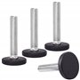 SKIR'CO Lot de 4 pieds de nivellement pour meubles M10 x 50 mm - Pieds ronds en métal réglables - Tige filetée M10 - Pied de niv