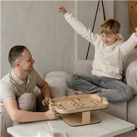 VAU! Mini table de hockey sur air – Table de baby-foot magnétique en bois pour enfants et adultes – Jeu de table respectueux de