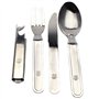 Lot de 4 couverts de l'armée hongroise - Ustensiles de cuisine militaires - Cuillère, fourchette, couteau - Kit couverts multi-o