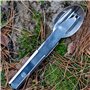 Lot de 4 couverts de l'armée hongroise - Ustensiles de cuisine militaires - Cuillère, fourchette, couteau - Kit couverts multi-o