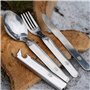 Lot de 4 couverts de l'armée hongroise - Ustensiles de cuisine militaires - Cuillère, fourchette, couteau - Kit couverts multi-o