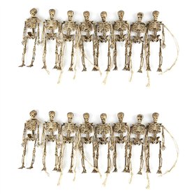 Runioney Lot de 16 mini statues squelettes