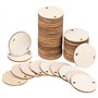Richeyty Lot de 200 étiquettes circulaires en bois pour anniversaire avec 2 trous pour tableau blanc pour anniversaire