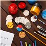 Richeyty Lot de 200 étiquettes circulaires en bois pour anniversaire avec 2 trous pour tableau blanc pour anniversaire, travail 