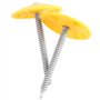 Naugan Lot de 50 clous de toiture ronds en plastique galvanisé de 5,1 cm pour fixation de papier goudron de maison, panneau de m