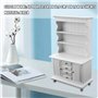 Kuuddker Bibliotheque Cabinet Multifonctionnel en Bois Mobilier Miniature pour 1/12 Maison de Poupee - Blanc