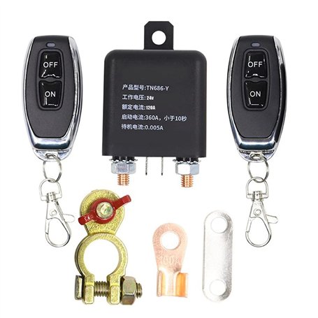 Yuattory Relais de commutateur de batterie universel de 24 V 120 avec télécommande sans fil intégrée déconnexion interrupteurs m