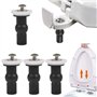 Qoekacy Lot de 4 Vis de SièGe de Toilette CharnièRes de SièGe de Toilette Boulon Expansible éCrous SupéRieurs en Caoutchouc Fixa
