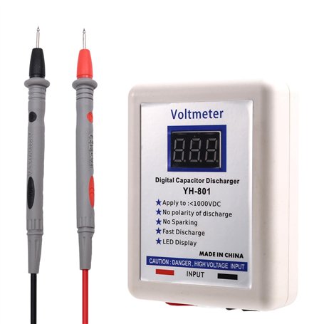 Suanzua Condensateur Numérique 1000 V Voltmètre Numérique Déchargeur Outil de Décharge Affichage de Réparation Électronique Styl
