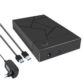 MULOUTSPO Boîtier de Disque Dur 3.5 Pouces avec Interface USB 3.0 pour Disque Dur SATA - Boîtier pour Disque Dur SSD Externe - a