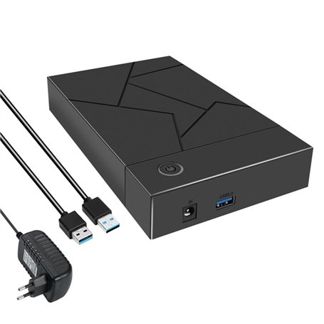 MULOUTSPO Boîtier de Disque Dur 3.5 Pouces avec Interface USB 3.0 pour Disque Dur SATA - Boîtier pour Disque Dur SSD Externe - a
