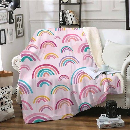 Plaid Polaire 130x150 Arc-en-Ciel Couverture Polaire