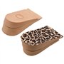 Sarpoer 4 x Semelle Talonnette Grandissante en PVC Leopard pour Femme Homme + 4.5cm