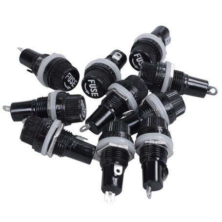 Humanitypd Lot de 10 douilles porte-fusibles en plastique 10 A AC 250 V 5 mm x 20 mm
