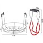 Qiaohome Kit de mise en conserve 4 pièces, 1 support de mise en conserve + 1 pince de levage de bocal + 2 entonnoirs de conserve
