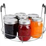 Qiaohome Kit de mise en conserve 4 pièces, 1 support de mise en conserve + 1 pince de levage de bocal + 2 entonnoirs de conserve