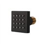 Qoekacy Douche SPA Laiton Carré Massage Spray Jet de Corps Pulvérisateur de Douche Corporelle, Nickel Brossé Noir Mat