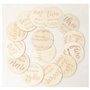 Sunmeit Lot de disques et cartes de jalons en bois, 14 pièces, pour photos de bébés et jalons de la première année, numéro