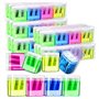 Lorrgasw Lot de 60 taille-crayons manuels à double trou pour enfants 4 couleurs