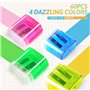 Lorrgasw Lot de 60 taille-crayons manuels à double trou pour enfants 4 couleurs