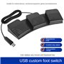 Terphadp PéDale USB PC Triple Interrupteur au Pied PéDale de Clavier Combinaison PersonnaliséE Clé PC PéDale de pour Clavier D'O