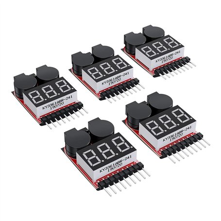 Hethlif 5 PièCes 2 en 1 1-8S Testeur de Tension de Batterie Lipo