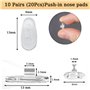 Lot de 10 paires de plaquettes de nez - Système de clic en silicone - Antidérapants - Transparent - Pour lunettes de soleil - Pr
