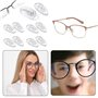 Lot de 10 paires de plaquettes de nez - Système de clic en silicone - Antidérapants - Transparent - Pour lunettes de soleil - Pr