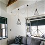 Kit de lampe à suspension en corde de chanvre Vintage avec prise interrupteur DIY Tête unique suspendue Câble de lumière Corde E