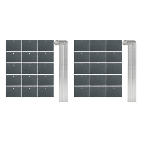 Janasiba Lot de 30 étiquettes pour plantes en ardoise - Marqueurs pour plantes - Accessoires de jardin