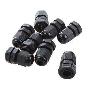 Lot de 8 connecteurs de presse-étoupes PG7 étanches en plastique noir 3–6