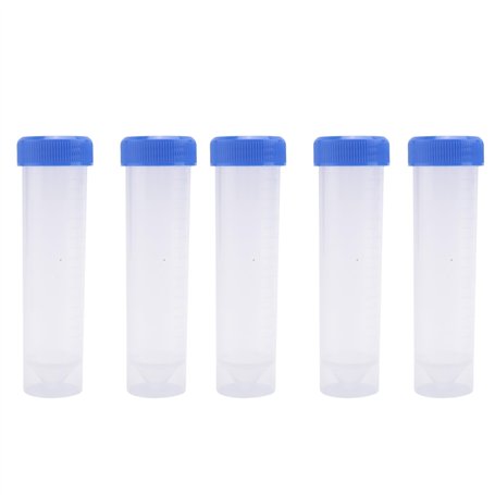 CAIONPLE 5PCS 50 ML centrifugeuse en Plastique Tube a essai Contenant Flacon autoportante Bouchon a vis