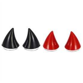 Fcuajdkq Lot de 4 accessoires de décoration pour casque de moto - Avec ventouse - Noir et rouge