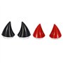 Fcuajdkq Lot de 4 accessoires de décoration pour casque de moto - Avec ventouse - Noir et rouge
