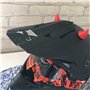Fcuajdkq Lot de 4 accessoires de décoration pour casque de moto - Avec ventouse - Noir et rouge