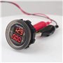 CAIONPLE Voiture LED VoltmèTre NuméRique DC 12V/24V LED Double VoltmèTre AmpèRemèTre Jauge de Tension pour Voiture Bateau Univer