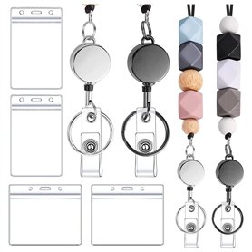 Clyictz Lot de 2 cordons rétractables pour badges d'identité