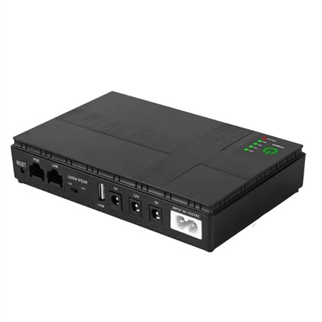 Sujurio 5V 9V 12V Alimentation Sans Coupure Mini UPS POE 10400MAh Batterie de Secours pour Routeur WiFi CCTV (Prise UE)