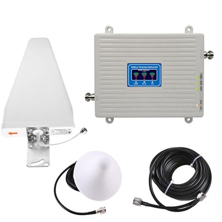 Yominerr Amplificateur de Signal Tri-Bande 2G 3G 4G 5G 900 1800 2100 MHz GSM WCDMA LTE Répéteur de Signal Universel Prise UE