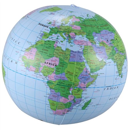 Sujurio 16 pouces Globe terrestre Jouet de globe gonflable Globe de formation geographie Globe terrestre de formation 40 cm