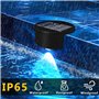 Remingtape Lot de 4 lampes solaires pour bord de piscine intégrées, décorations de piscine étanches sans fil pour piscines hors-