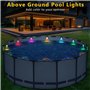 Remingtape Lot de 4 lampes solaires pour bord de piscine intégrées, décorations de piscine étanches sans fil pour piscines hors-