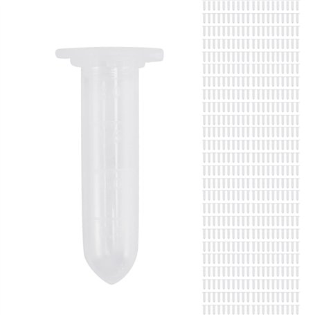 FYOBOT 500 PièCes 2Ml Micro-Centrifugeuse Tube Tube à Essai Flacon Flacons en Plastique Transparent Conteneur Bouchon à Pression