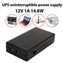 Multiprise Mini UPS Batterie de Secours DC Alimentation de Sécurité Alimentation de Secours Noir ABS Alimentation Sans Coupure (