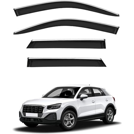 CaoYH Deflecteurs d'air pour Audi Q2 MK1 2018-2024 Déflecteurs Vent deflecteur Déflecteurs de Vent Pluie d'air Anti-buée Pare-Pl