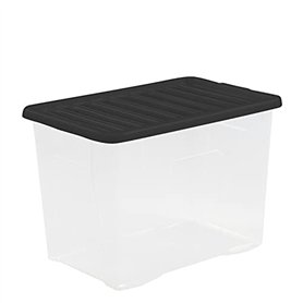 Boîte de rangement avec couvercle transparent 80 l-convient pour les aliments