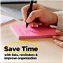 Post-it Dévidoir Noir + Z-Notes Post-it Super Sticky, Grand Format XXL, 90 Feuilles (101 mm x 101 mm) Jaune Canari - pour le Bur